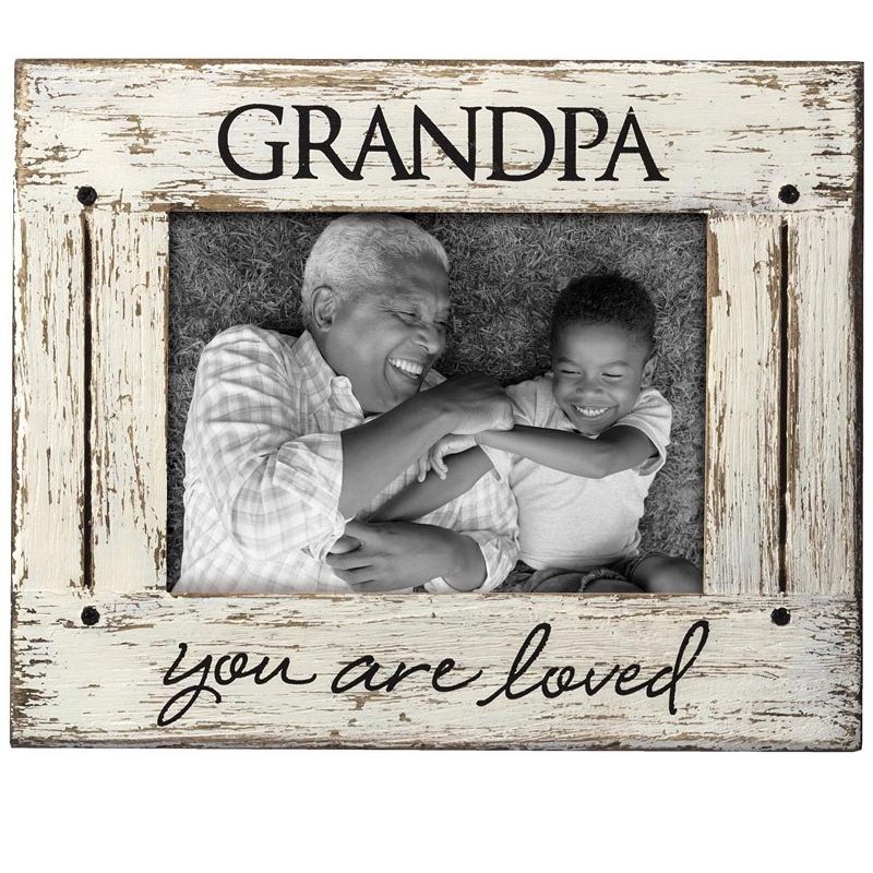 Cream You Are Loved 5 x 7 inch Distressed Wood Picture Frame - Foreside Home & Garden, 1 of 9