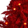 5ft. Red Flocked Fir Artificial Christmas Tree with 250 Red Lights, 26 Globe Bulbs and 490 Branches – Bold X-Mas Accent Tree - 3 of 4