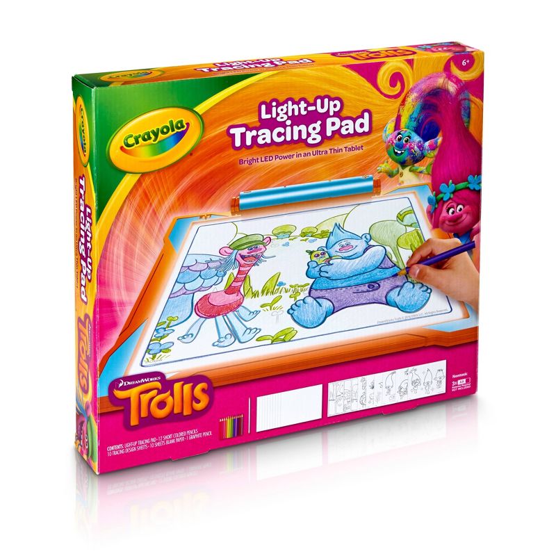 Crayola Trolls World Tour Light-Up Tracing Pad with 12 Colored Pencils, 2 of 5