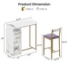 Bar Table and Chairs for 2, Dining Room Table with Double Tier Wine Rack and Glasses Hanging - 2 of 4