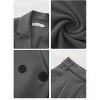 EXLURA Women's Business Blazer and High Elastic Waist Pant Suit Set Loose Fit Casual Fall Winter 2 Piece Suits for Work - 4 of 4