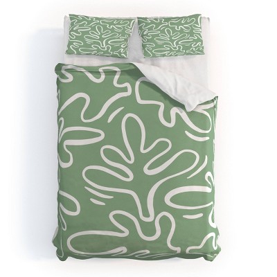 Deny Designs Alilscribble abstract Greens Duvet and Sham Set