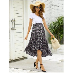 Maternity Dress High Waist Maternity Patchwork Long Skirt - 1 of 4