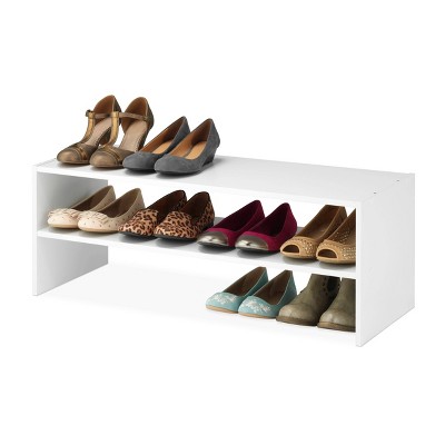 Whitmor 31" White Stackable Wood Shoe Rack