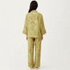Anna-Kaci Lounge Women's 2-Piece Set Floral Print Button Front Pajama Top with Wide Cuff Sleeves and Matching Relaxed Fit Pants - 4 of 4