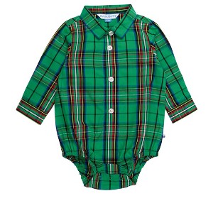 RuggedButts Baby Boys Long Sleeve Button Down Bodysuit - 1 of 2