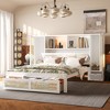 Twin Size Wooden Platform Bed with Two Storage Lockers, Drawer and Storage Shelf - 2 of 4