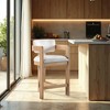 Meridian Furniture,Sacha Linen Textured Fabric Stool - 2 of 4