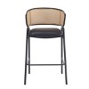 29.5" Modern Faux Leather Counter Stool Set of 2 with Rattan Backrest, Indoor Kitchen Seating for Kitchen Island or Home Bar-The Pop Home - 4 of 4