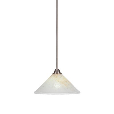 Toltec Lighting Paramount 1 - Light Pendant in  Brushed Nickel with 12" Gold Ice Shade