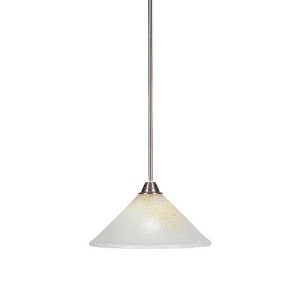 Toltec Lighting Paramount 1 - Light Pendant in  Brushed Nickel with 12" Gold Ice Shade - 1 of 1