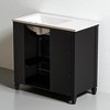 36" Freestanding Bathroom Vanity with Ceramic Sink, 4 Drawers, Adjustable Shelf & Tip-Out Drawer, MDF & Acacia Wood - 4 of 4