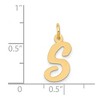 Black Bow Jewelry 14k Yellow Gold, Madison Collection, Medium Script Initial Pendant A-W - 4 of 4