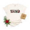Simply Sage Market Very Merry Teacher Plaid Garment Dyed Tee - 3 of 4