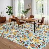Acekool Washable Rug, Farmhouse Floral Design, Non-Slip, Low Pile, Soft & Foldable for Living Room, Bedroom - 3 of 4