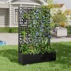PexFix Metal Raised Garden Bed with Trellis and Wheels Planter Box for Climbing Plants Vines & Vegetables Drainage Holes Privacy Screen - 2 of 4