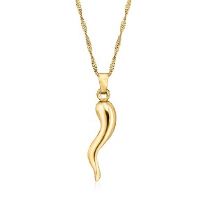 Ross-Simons 18kt Gold Over Sterling Italian Horn Pendant Necklace - 1 of 4