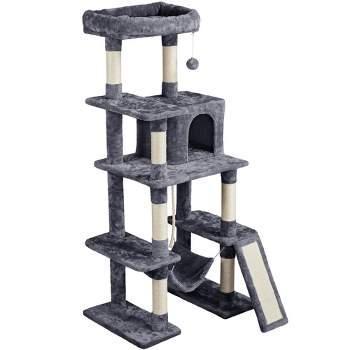 Yaheetech 63" Multilevel Plush Cat Tree with Hammock for Cats Kitchens