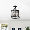 PAKOKULA 4-Light Modern Black Lantern Semi-Flush Mount with Crystal Teardrop Pendant Shade - 4 of 4