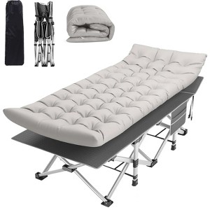 SUGIFT Portable Folding Camping Cot with Mattress And Carry Bag 75" x 28" - 1 of 4