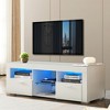 Sapphtopaz TV Stand with LED for TVs Up to 60" Modern TV Entertainment Center with Open Shelves and Cabinets TV Stands for Living Room - 2 of 4