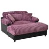 JUJABU 65.25" Modern Chaise Lounge Sofa, Cozy Plush Couch with Two Throw Pillows for Living Room - 2 of 4