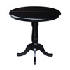36" Round Top Pedestal Counter Height 12" Drop Leaf Dining Table Black - International Concepts: Solid Parawood, Oval Shape, Seats 6 - 3 of 4