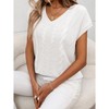 Women's Vest Cable Knit V-Neck Sweater Vest Short Sleeve Top - 3 of 4