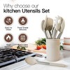 Itopfox 33-Piece Silicone Cooking Utensil Set with Stainless Steel Handles - Non-Stick Kitchen Tools Including Turner Ladle Whisk, Spatula, and More - 3 of 4