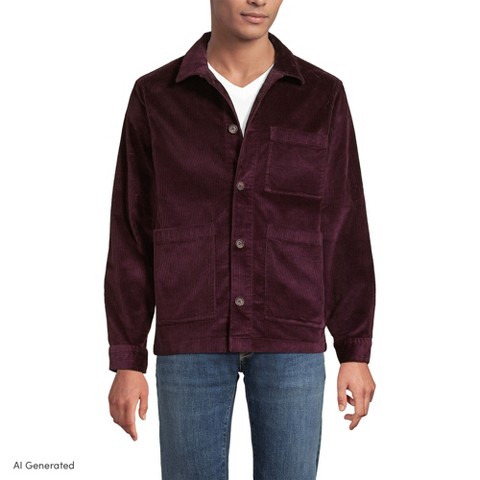 Lands' End Men's Corduroy Chore Jacket - Large - Lush Burgundy