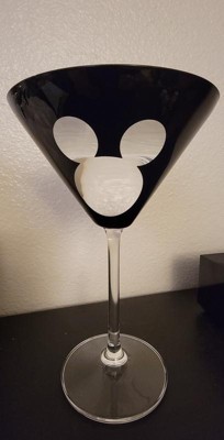 JoyJolt Disney Luxury Mickey Mouse Crystal Martini Glass - 10 oz - Set of 2