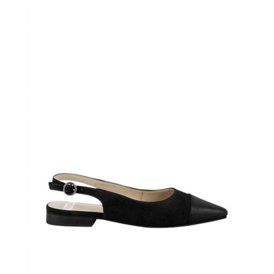 Women's Wo's Uwaha Genuine Leather & Real Suede Slingback Flats - Rag & Co.