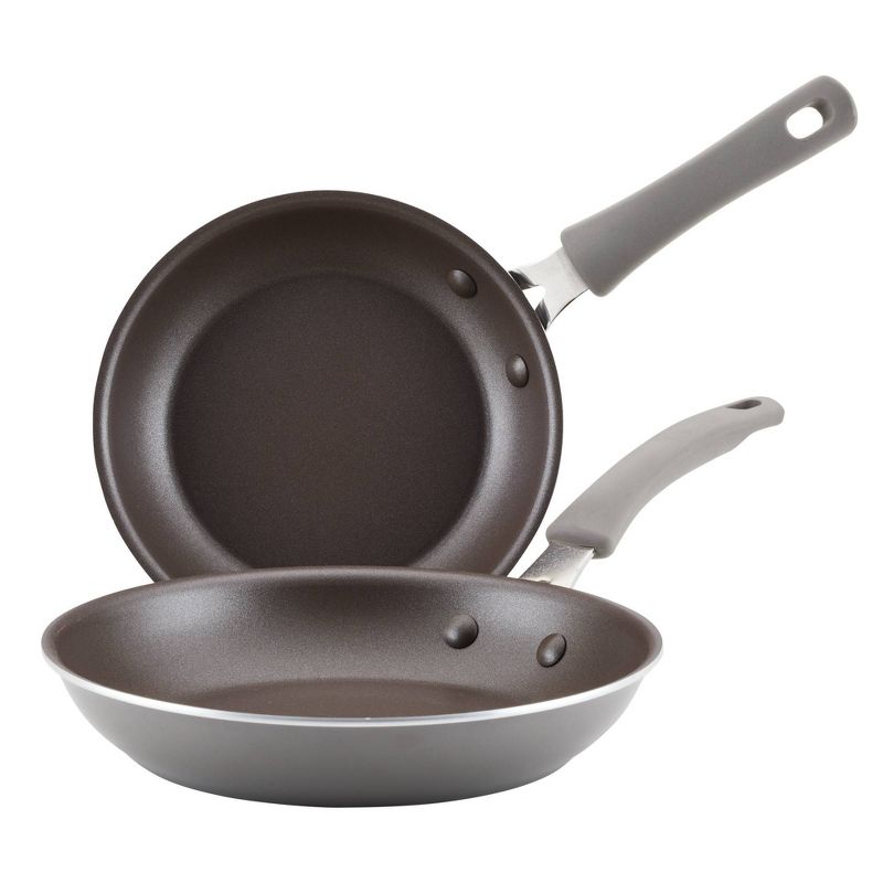 Rachael Ray Cook + Create 2pc Aluminum Nonstick Skillets - Gray, 1 of 9