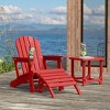 WestinTrends Azura 3-Piece HDPE Plastic Adirondack Patio Chairs With 18" Square Side Table Set - 2 of 4