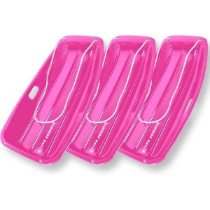 Slippery Racer Downhill Sprinter Flexible Plastic Toboggan Snow Sled with Built-in Handles and Pull Rope for Kids and Adults (3 Pack) - 1 of 4