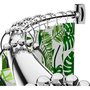 Curved Shower Curtain Rod 43" to 72" Adjustable, Aluminum Rustproof Expandable Round Shower Curtain Rod - 1 of 4