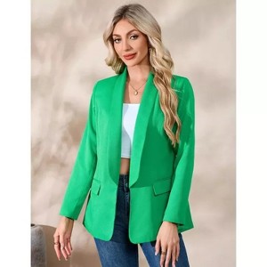 Coolmee Womens Casual Blazers Open Front Long Sleeve Lapel Collar Work Office Suit Jackets Blazer with Pockets - 1 of 2
