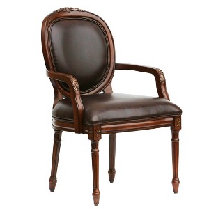 Comfort Pointe Bradford Leather Arm Chair Brown: Upholstered, Traditional Design, Wood Frame, Foam Fill - 1 of 4