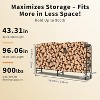 8FT Heavy Duty Firewood Rack w/Cover - 400LB Capacity Steel Stacker, Ventilated Indoor/Outdoor Storage, Tool-Free Assembly - 4 of 4