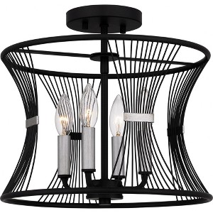 Quoizel Lighting Leiland 4 - Light Semi-Flush Mount in  Matte Black - 1 of 4