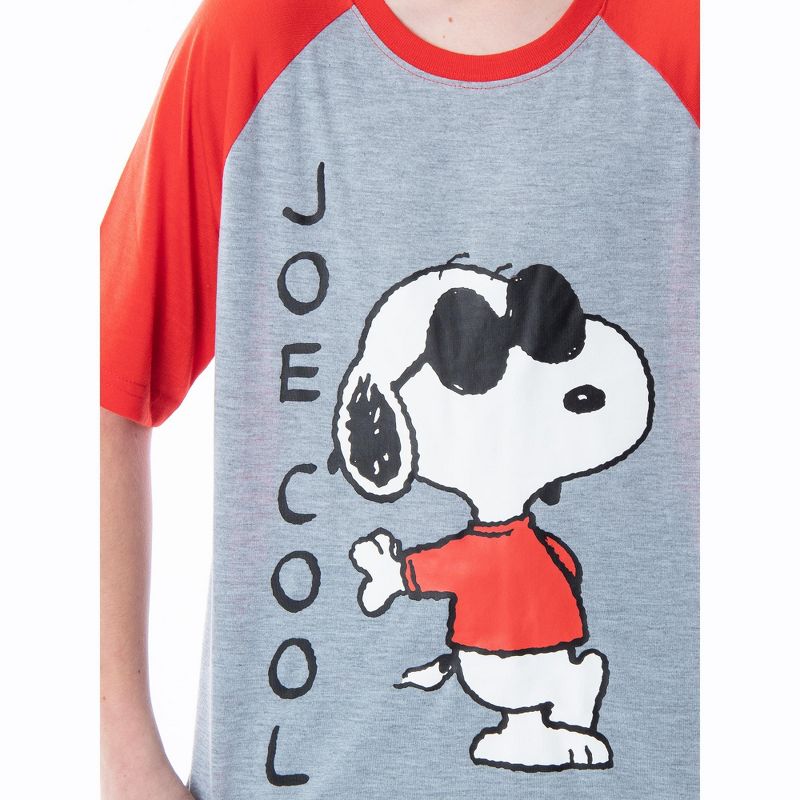 Peanuts Boys' Joe Cool Snoopy Pajamas Shirt And Shorts Sleepwear Set, 3 of 6