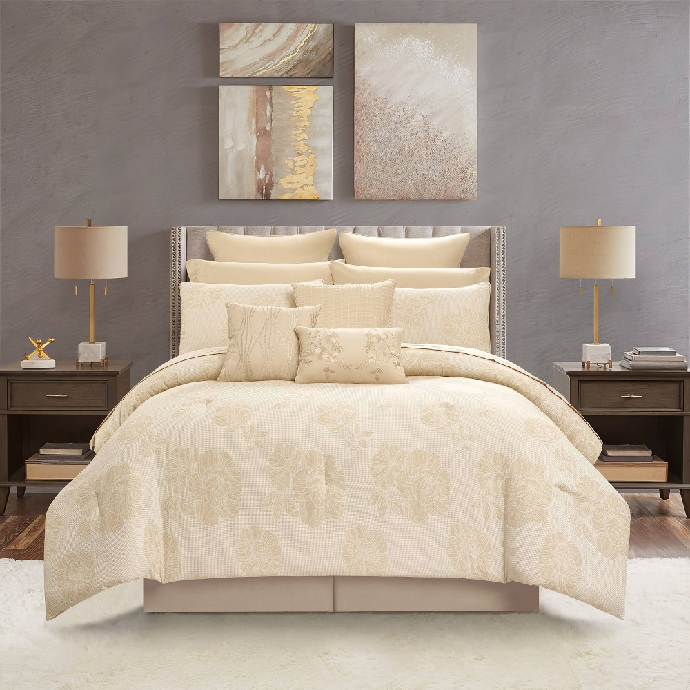 Photos - Bed Linen Nanshing 13pc California King Feruza Comforter Set Gold