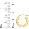 14k Yellow Gold 3mm Diamond Cut & Polished Tube Hoop Earrings - 3 of 3
