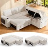 Dyonery sofa, with a pull-out bed, 5-seat sofa, adjustable backrest, storage space, small table and cup holder, tool-free assembly - 3 of 4