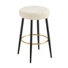 24" Counter Height Bar Stools Set of 2, Round PU Upholstered Bar Stools with Footrest for Kitchen Island, Dinning Room, Coffee Shop, Bar, Home Balcony - 2 of 4