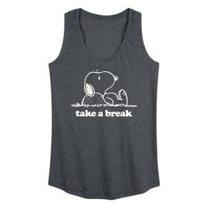 Women's - Peanuts - Take A Break Graphic Racerback Tank - 1 of 4