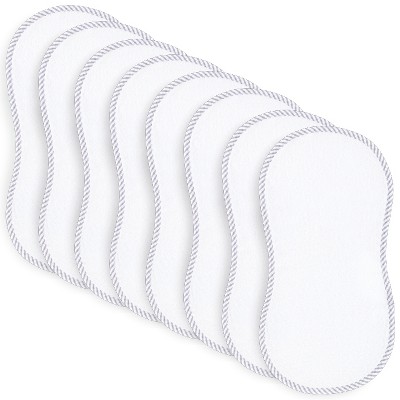 Image of Baby Burp Cloths, Rayon Made From Bamboo,   8 Pack Large 20” By 10”, Washcloths by Comfy Cubs (White, Pack of 8)