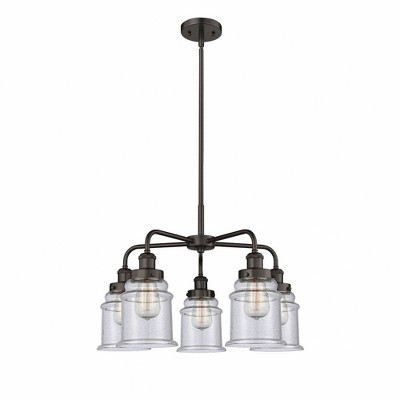 Canton - 5 Light Stem Hung Chandelier In Industrial Style-16.25 Inches Tall and 24 Inches Wide