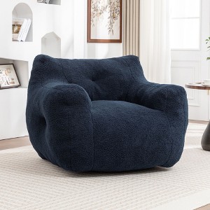 CAVINAS Bean Bag Chair Bean Bag Sofa with Soft Stuffed Filling Comfy Floor Chair with Thick Backrest and Armrests for Living Room - 1 of 4