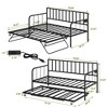 Twin Size Daybed with Trundle and Heavy Duty Metal Slats Sppports - 3 of 4